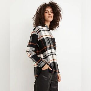 Madewell Oversized Boyfriend Flannel in Bromley Plaid